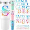 10 Sheets UV Dtf Cup Wrap Transfer Name Sticker Alphabet (Laser Color)
